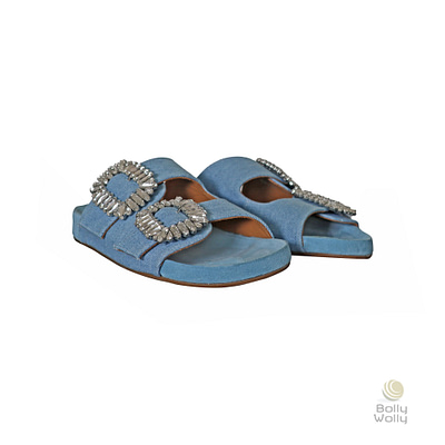 Toral • denim sandalen met gesp