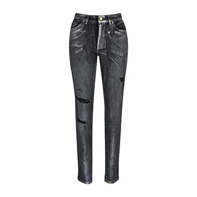 MAC • zwarte Mel jeans met zilveren coating