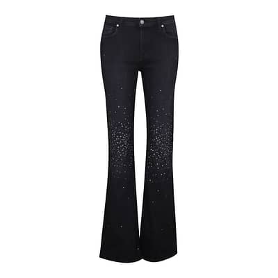7 for all Mankind • zwarte bootcut jeans met steentjes