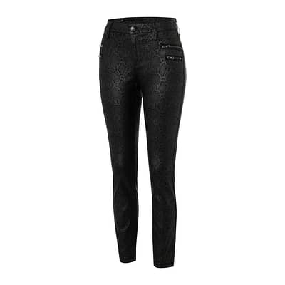 MAC • zwarte Skinny zip coated jeans