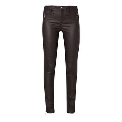 Liu Jo • donkerbruine coated skinny jeans