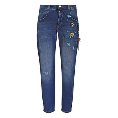 MAC • blauwe jeans Boyfit flower glam