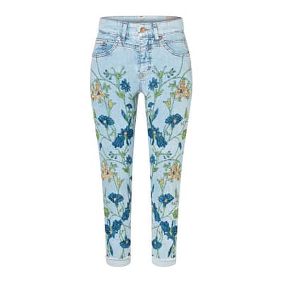 MAC • blauwe Rich cropped flower jeans