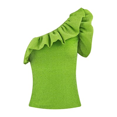 House of Amen • groene one shoulder top