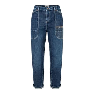 MAC • blauwe Iowa baggy glitter jeans