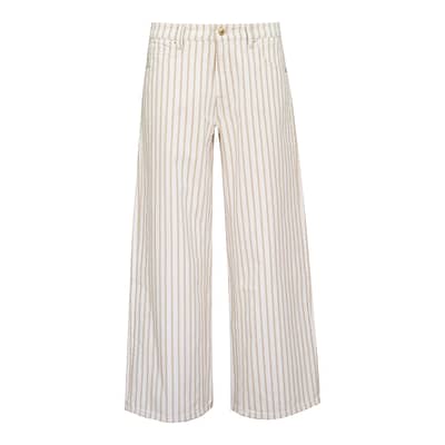 Cambio • gestreepte Celia jeans beige