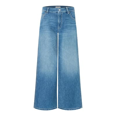 Cambio • blauwe Palazzo patch cropped jeans