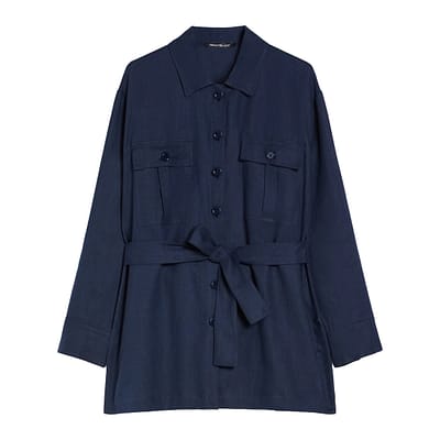 Pennyblack • donkerblauwe linnen blouse