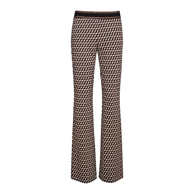 Cambio • Flower broek met bruin motief