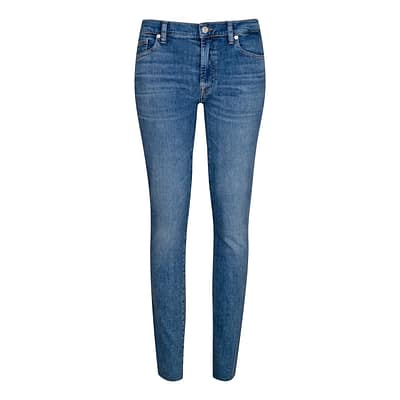 7 for all Mankind • blauwe HW skinny jeans