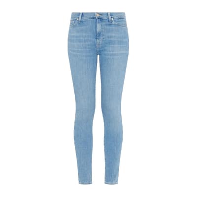 7 for all Mankind • blauwe HW skinny jeans