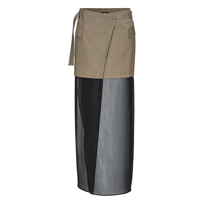 Pinko • bruin zwarte midi rok