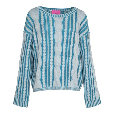 Frogbox goes Princess • blauwe wollen kabeltrui