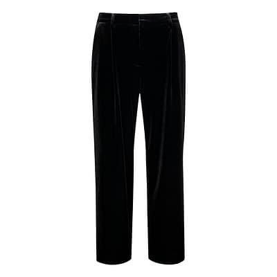 MAC • zwarte fluwelen broek Sarah pleat