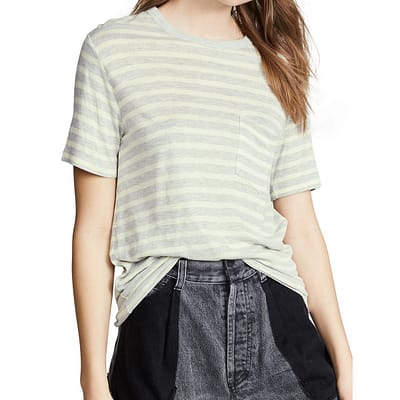 T by Alexander Wang • grijs t-shirt met lime strepen