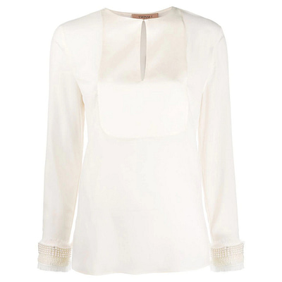 Twinset • sneeuw witte blouse met parels