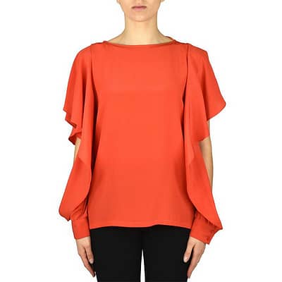 Pinko • rode blouse met open mouwen