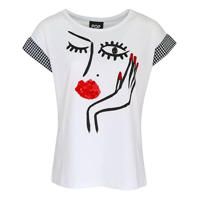 Verysimple • wit t-shirt met knipogende dame