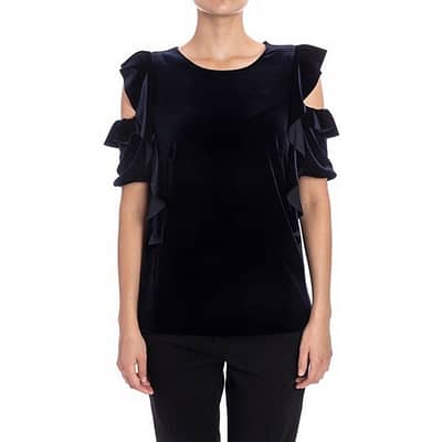 Pinko • donkerblauwe fluwelen top