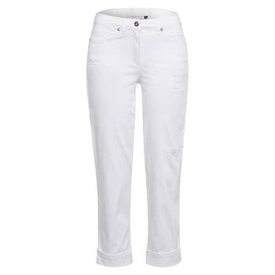 Marc Aurel • witte cropped jeans met lichte beschadigingen