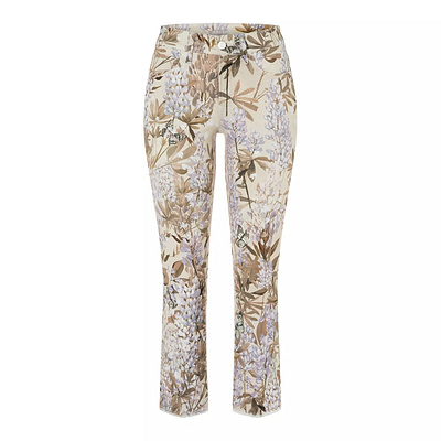 Cambio • beige Paris Easy Kick jeans met paarse bloemen