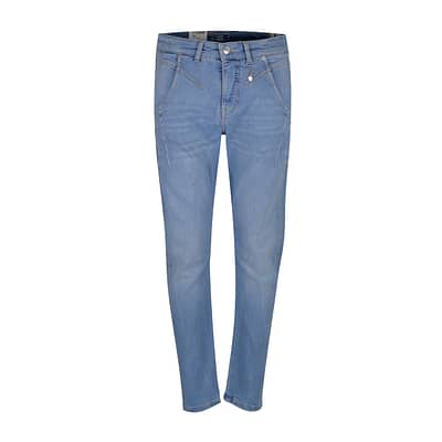 MAC • blauwe Rich jeans met zilveren bies