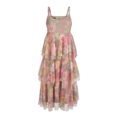 Marc Aurel • midi jurk met bloemen