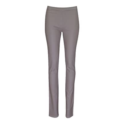 Est'seven • stretch leren pantalon taupe