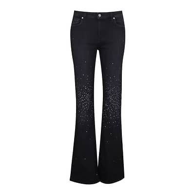 7 for all Mankind • zwarte bootcut jeans met steentjes
