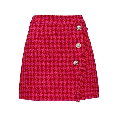 Liu Jo • tweed mini rok in dark fuchsia