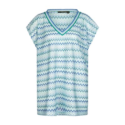 Marc Aurel • blauwe zigzag top