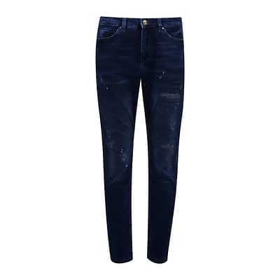 MAC • Skinny blauwe fluwelen pantalon