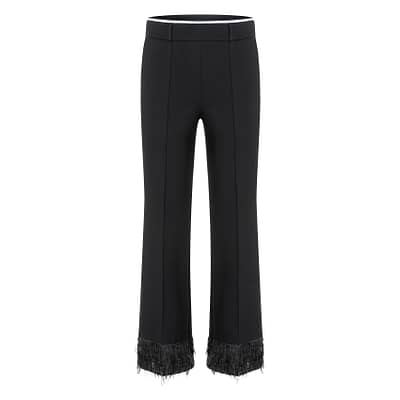 Cambio • zwarte pantalon Francoise cropped veertjes