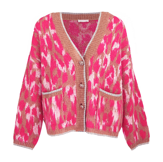 Liu Jo • bruin met fuchsia vest