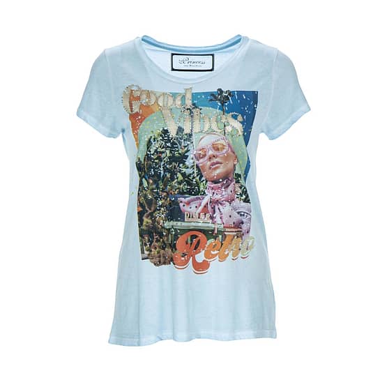 Princess goes Hollywood • Good Vibes t-shirt in lichtblauw