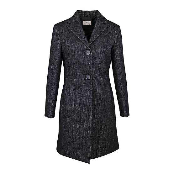 Verysimple • lange zwarte jas met zilverdraad