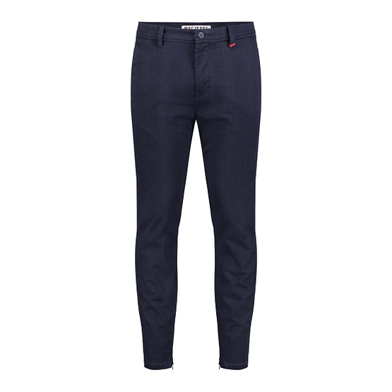 MAC • donkerblauwe geruite pantalon Griffin