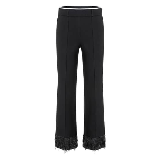 Cambio • zwarte pantalon Francoise cropped veertjes