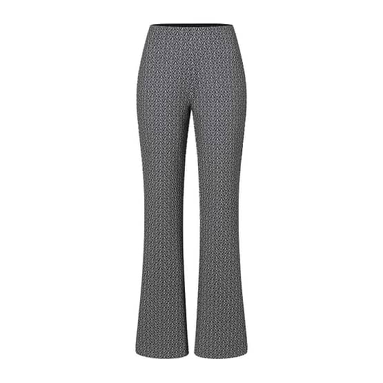 MAC • Flare broek zwart ecru motief