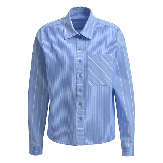 Milano Italy • blauwe gestreepte blouse