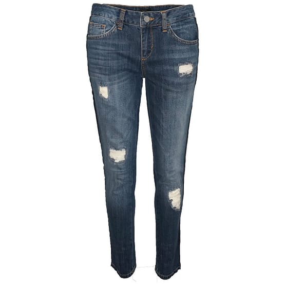 Liu Jo • blauwe jeans met beschadigingen en blauwe bies