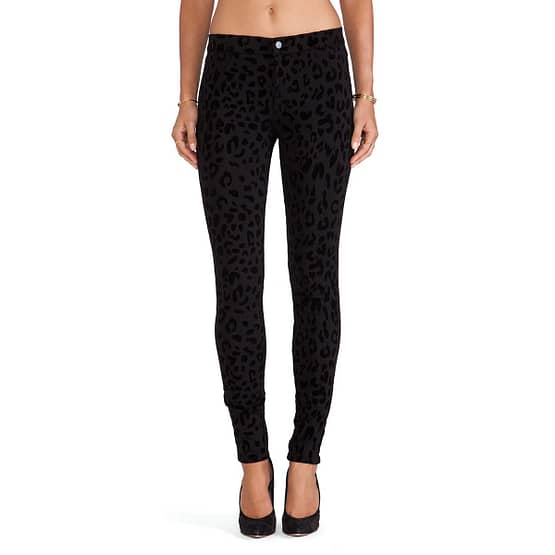 J Brand • zwarte super skinny jeans met luipaard print