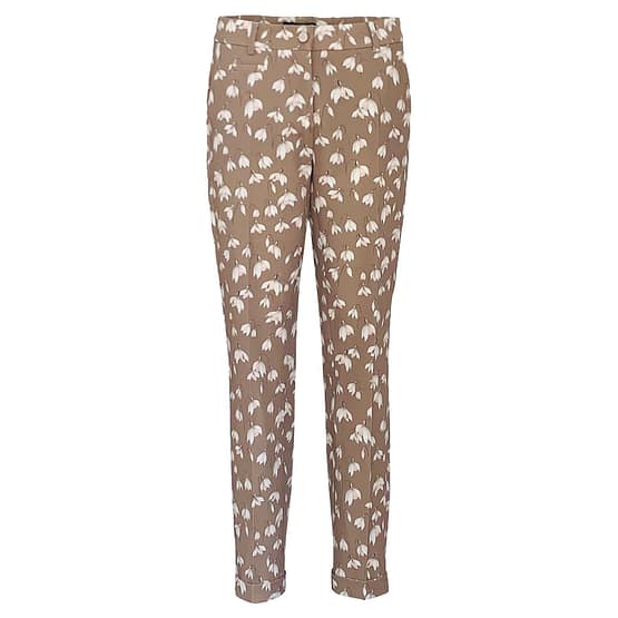 Cambio • bruine pantalon Stella met sneeuwklokjes