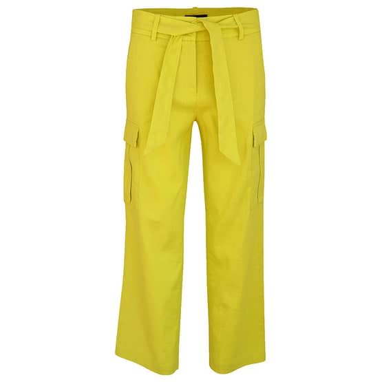 Cambio • linnen broek Kaia met cargo zakken in lime