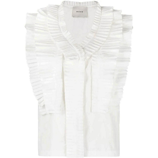 Rohe • witte geplooide top Janique