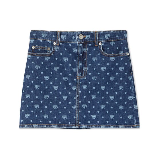 Chiara Ferragni • korte jeans rok met logo