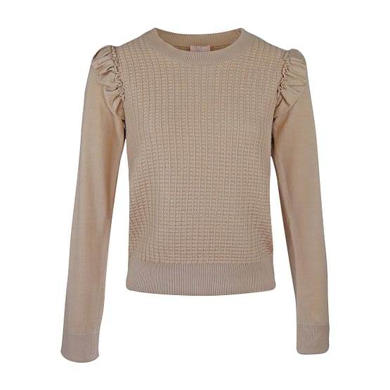 Liu Jo • korte beige trui met ruches