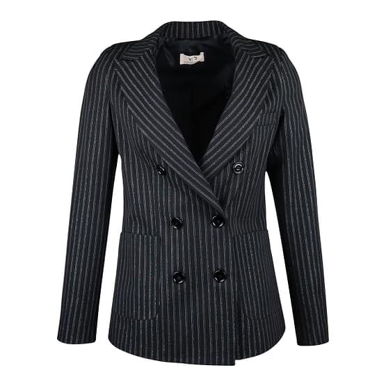 Verysimple • zwarte blazer met zilveren strepen