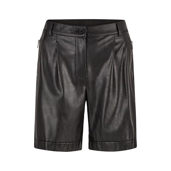 Marc Aurel • zwarte vegan leather shorts