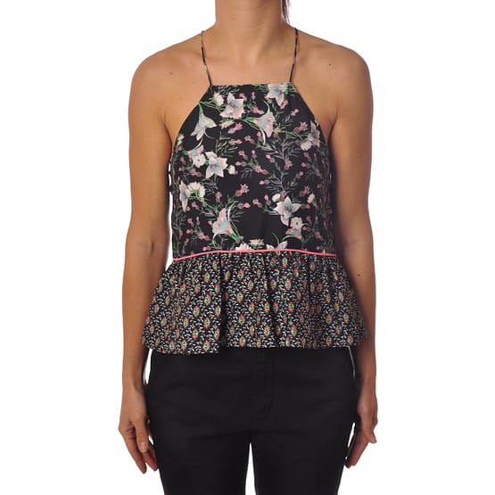 Patrizia Pepe • zwarte top met bloemen